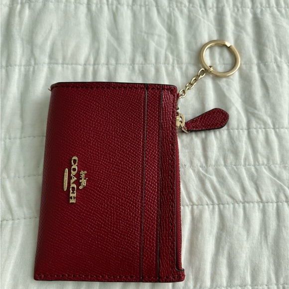 Coach Accessories - Coach Burgundy Leather Key Holder